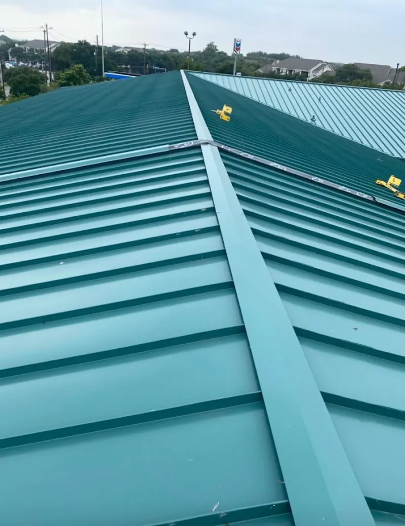 Green commercial metal roof ridge and valley for Metal Roof Repair in Kernersville